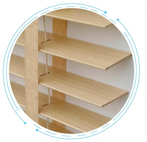 DZHTUF Tende per finestre-Legno Massiccio,45/70/90/110/120/140cm,Persiane di Legno Naturale,Tenda Resistenti all'umidità/Traspiranti per casa,Ufficio,Persiane veneziane,W×H-140x160cm/55x63in