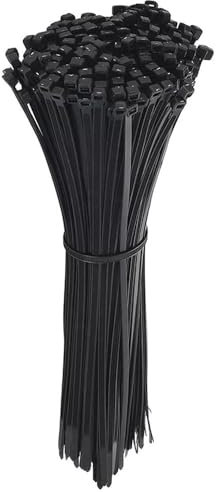 1000 Pieces Black Cable Ties, 100mm x 2.5mm, 4 Premium Tie Wraps, Self Locking Plastic Tie Wraps, Small Nylon Zip Ties for Home Office Garage and Workshop