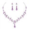 Danshinbow Bride Strass Collana e Orecchini Set Collana di Cristallo Bridal Party Wedding Jewelry Set per le Donne e le Ragazze (Viola)