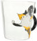 OKUMEYR Taza de café de Cristal de Gato Taza de café de Escritorio Tazas Kawaii Regalos de Cafe Tazas de Cafe Linda Taza de Gato Jugo Tazas Lindo Gato Naranja Taza para Beber Taza de Leche