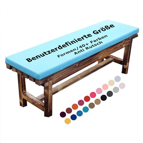 XIEMINLE Bankauflage in Personalisierter Größe, Outdoor Bankauflage Sitzkissen für Erkerfenster, Wasserdicht Gartenbankkissen Bankkissen Stuhlkissen für Schaukel Terrasse Sofa Kissen (3cm Dicke)