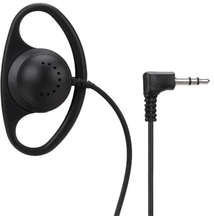 CABLEPELADO Auriculares Mono de Doble Canal, Auricular en Forma de G, Auriculares de Radio walkie bidireccionales, Apto para para Ordenador Portátil, PC, Skype, VoIP ICQ, 1 Metro, Jack 2.5 mm