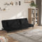 Tidyard Schlafsofa 2-Sitzer mit 2 Kissen Bettsofa Schlafcouch Couch Sofa mit Schlaffunktion Bettsofa Gästebett Sofabett Tagesbett Schwarz Samt