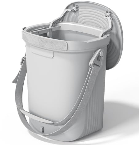 Garoopion Silikon Auto-Mülleimer, 7,2L Wasserdichter Abfalleimer Auto, Grau | faltbarer hängender Automülleimer, leicht zu Reinigen, Deckel gegen Gerüche, weicher Car Trash Can für Kombi, SUV, LKW