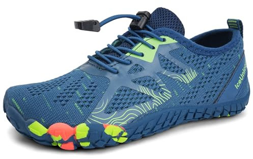 IceUnicorn Chaussure Aquatique Enfant Chaussures Pieds Nus Enfant Garçons Fille Minimalistes Respirantes de Trail Barefoot Shoes(Bleu Marine,25EU)