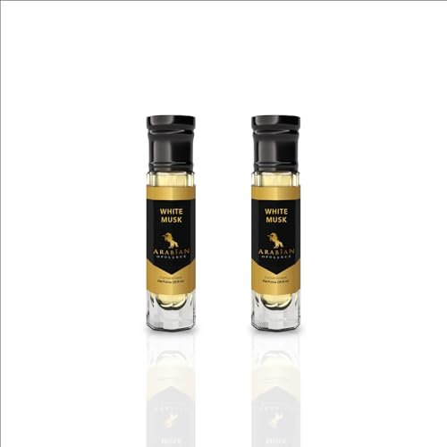 Arabian Opulence FR297 WHITE MUSK Roll-on Parfümöl | Konzentriertes Parfüm Körperöl | Langanhaltendes Parfüm auf Ölbasis für Frauen | Reisegröße Alkoholfreies Parfümöl Fläschchen (6ml, 2er-Pack)