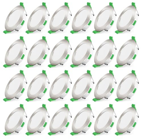ALUSSO LED Einbaustrahler 230V IP44, 4W Dimmbar LED Spots 230V,LED Deckenspots LED Einbauleuchten 55-68mm EinbauØ, Mini Slim 30mm Ultra Flach, Warmweiß 3000K Neutralweiß 4000K Kaltweiß 6500K,24er Set