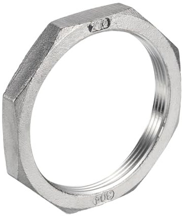 QUARKZMAN Guss Rohr Fitting Sechskant Kontermutter 304 Edelstahl Sechskant Kontermutter 2 1/2 Innengewinde (DN65) für Festinstallierte Wasser Besen und Unterboden Reiniger