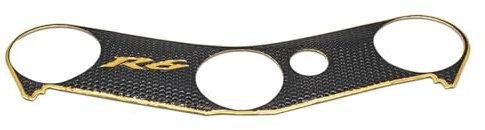 ByoBLu Aufkleber for Motorrad-Gabelbrücke, oberes vorderes Ende, 3D-Logo, weicher Kunststoff-Schutzpolster-Aufkleber, kompatibel mit Yamaha R6 YZFR6 2006–2016