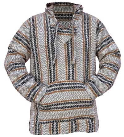 Del Mex Deluxe Mexikanische Baja Hoodie Sweatshirt Pullover Jerga Surf Poncho Drug Back