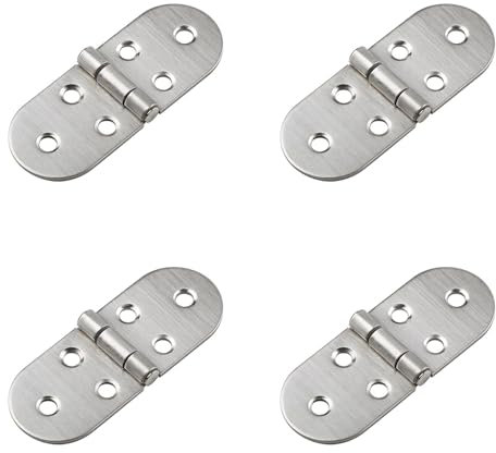 4 Pcs Folding Flip Top Hinges, Counter Flap Hinges for Doors and Cabinets, Durable Stainless Steel Kitchen Cupboard Hinges