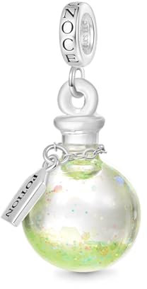 GNOCE Charm Anhänger Wicked leuchtet im Dunkeln Zaubertrank Anhänger S925 Sterling Silber Charm Perlen für Armband Halskette Schmuck Geschenk für Fans