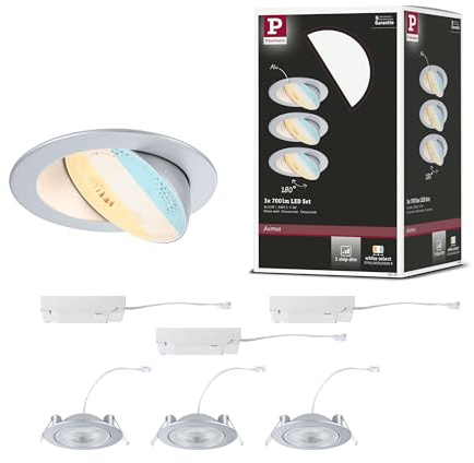 Paulmann 92256 EBL Set Aumus schwenkbar 3-Stepdim LED 3x750lm 2700-6500K 5W 230V Chrom matt