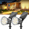 GEARLITE Solarlampen für Außen Garten, Warmweiß Solar LED Strahler Außen mit 1500 mAh Batterie, 1200 Lumen Solarleuchten für Außen mit IP65 Wasserdicht für Gartendeko Blumen Fußweg (Warmweiß, 2)