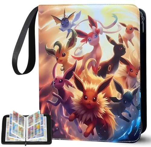 Sammelalbum für Karten, 50 Seiten 400 Karten Kapazität Sammelkarten Alben, Sammelkarten Album, Tragbar Karten Halter, PU Sammelmappe Karten, Karten Ordner Heft, Geschenk für Kinder (400)