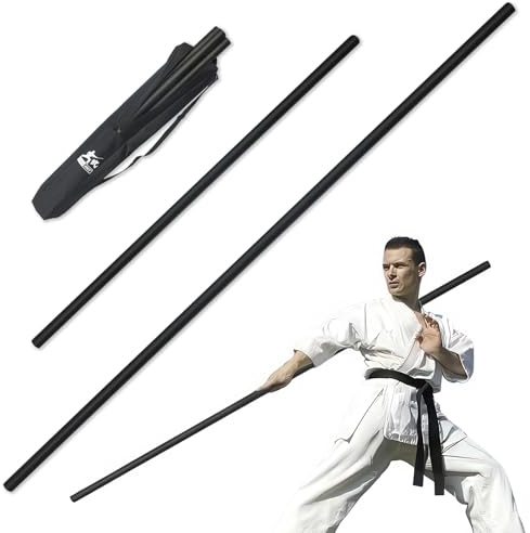 PHYSKOW 4ft & 6ft Collapsible Bo Staff – Foam-Padded Martial Arts Training Staff for Safe Practice, Portable Design with Carry Bag