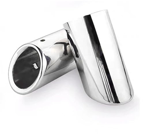 Auspuffblende Für VW Für TIGUAN 5N Für Passat B7 CC Chrom Edelstahl Autozubehör Auto Endrohr Auspuff Schalldämpfer Spitze Rohrabdeckung Auspuffendrohr(76mm Silver)
