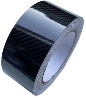 WANGSHAOWEI Autofolie 3/5/7/10CM Carbon Faser Vinyl Streifen Glänzend Schwarz Matt Vinyl Wrap Film Aufkleber for Auto Innen Tür Säule Haube Dach Auto Folie(Glossy 6D Carbon,5X300 cm)