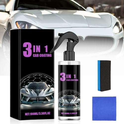 Micro-Ceramic Coating Spray, 2025 Nuova Spray Per Riparazione Graffi Auto, 3 in 1 Car Coating Liquid Auto Rivestimento Protettivo, Soluzione per la Rimozione dei Graffi per Veicolo (1PCS)