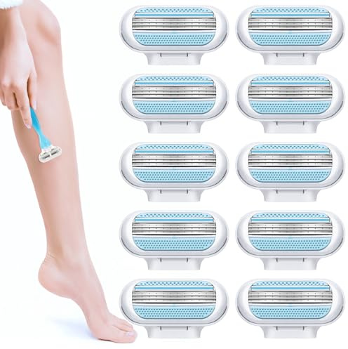 Venus Smooth Ersatzklingen Damenrasierer, 10er-Pack, Venus rasierklingen damen,3 Von Schutzkissen Umgebene Klingen, Die Sich Der Körperkontur Anpassen,Kompatibel Rasierklingen venus damen (1)