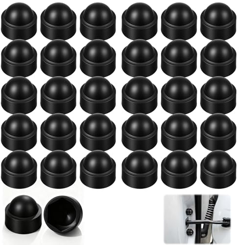 Classicseali 30pcs Bolt Cap Covers,Black M10 Bolt Caps,Plastic Dome Nut Covers, Wheel Nuts Cover 17mm, Blacks Screw Caps for Bolts Hex Hexagon Screws