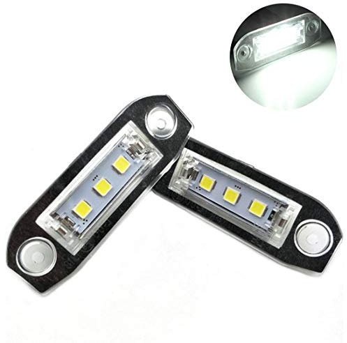 VIGORFLYRUN PARTS LTD 2pcs Car LED License Number Plate Light For V-olvo S80 XC90 S40 V60 XC60 S60 C70 V50 XC70 V70, 12V Error Free White Lamp