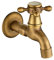 KUNGYO Vintage Grifo de la Fregona con Sola Manija Cruzada Interfaz G1/2 - Grifo en latón de Pared para Baño Lavabo Jardín(Bronze)