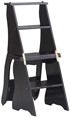 ZLL - Klappstufen Retro Tragbare Holzleiter Hocker Stuhl 4 Schritt Klapp Trittleiter für Küche Schlafzimmer Garten Blume Stehen Massivholz Stuhl Leitern Treppe Hocker