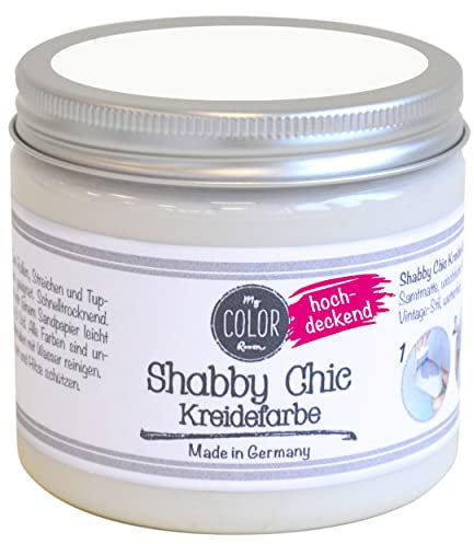 My COLOR Room Shabby Chic (Muschelweiß - 190 ml) Kreidefarbe für Möbel im Innen- und Außenbereich - Kreidefarbe für Shabby Chic Farbe für Holz - Möbelfarbe In-/ Outdoor