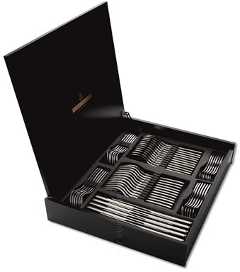 Besteckset Geschenkkoffer - Tafelservice - 60 teilig - Monterey - Picard & Wielpütz - edler schwarzer Holzkoffer