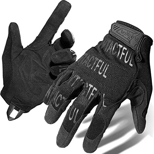 WTACTFUL Taktische Handschuhe Touch Screen Flexible Einsatzhandschuhe Tatical Gloves Herren Vollfinger für Outdoor Sport und Arbeit geeignet für Radfahren Wandern Radsporthandschuhe Schwarz M