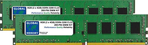 8GB (2 x 4GB) DDR4 3200MHz PC4-25600 288-PIN DIMM MEMORY RAM KIT COMPATIBLE WITH PC DESKTOPS/MOTHERBOARDS