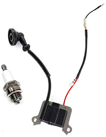 HURI Zündspule & Zündkerze passend für Florabest FBK 4 B2 4in1 Motorsense Freischneider