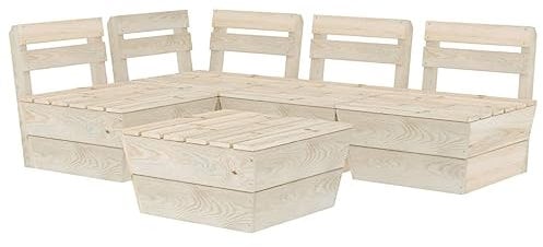 vidaXL Fichtenholz Impregniert Garten Palettensofa 5-TLG. Sofa Garnitur Lounge Sitzgruppe Gartensofa Gartenmöbel Palettenmöbel Gartenset