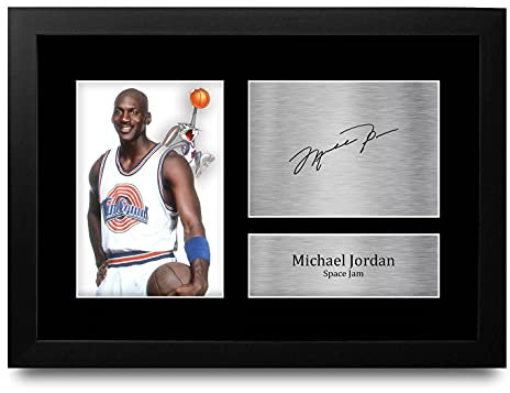 HWC Trading FR Michael Jordan Space Jam - A4 Framed Geschenke Gedruckt, Signiert Autogramm Bild Für Film-Erinnerungsstücke-Fans - Eingerahmt