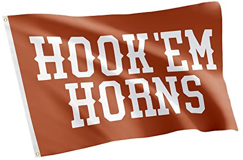 Flagge der Universität Texas, 100 % Polyester, für drinnen und draußen, 91 x 152 cm