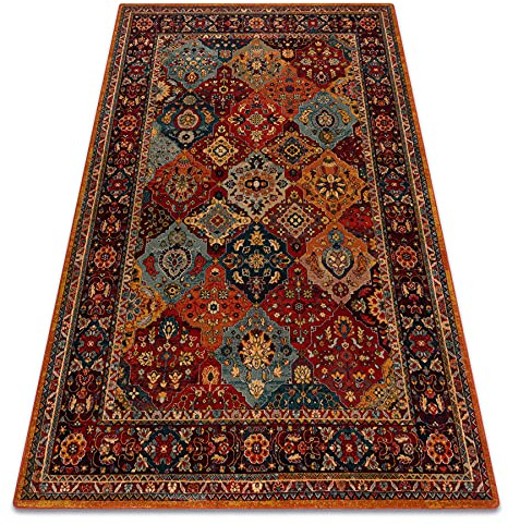 Wollteppich POLONIA Samari Ornament, traditionelle Teppiche, für das Schlafzimmer, Wohnzimmer, Rubin 235x350 cm