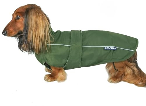DJANGO City Slicker Hunde-Regenmantel und leichte Jacke, Kombu-Grün, Größe