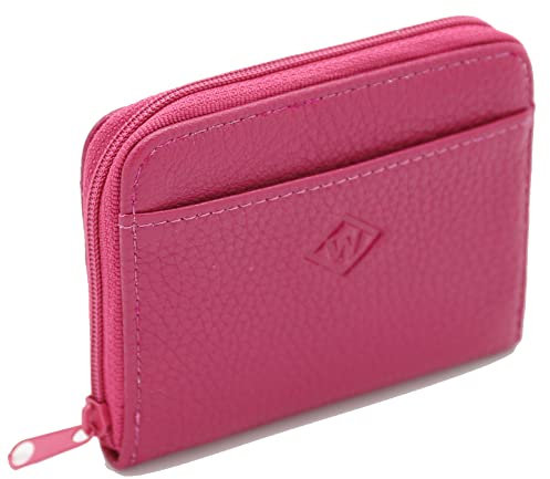 Van Der Rich ® - Mini Porte Monnaie en Cuir avec Porte-clés - Femme (Fuchsia)