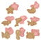 Cartoon Fun Biscuit Cutter, 8pcs Plastic Cookie Cutter Stamp Set, 3D Cookie Cutters Shapes, Biscuit Cutters for Baking, Cartoon Biscuit Cutter Stampers Emboss, DIY Fondant Pastry Cake Decoration