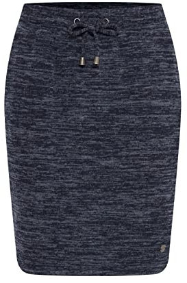 OXMO OXBirga Damen Kurzer Rock Sweatrock Midi mit elastischem Bund und Kordel, Größe:XS, Farbe:Insignia Blue Melange (1940281)