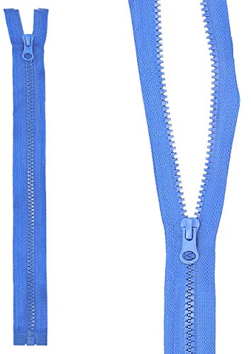 mumbi_35604 Reißverschluss teilbar 5mm 30cm Blau Kunststoff Reißverschlüsse mit Zipper grobe Zähne