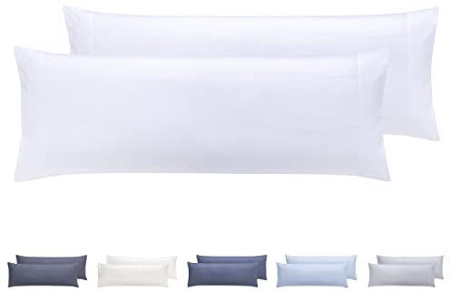 Todocama 2 Kissenbezüge, extra weich, hypoallergen, Set mit 2 Kissenbezügen, 90 x 40 cm, Weiß