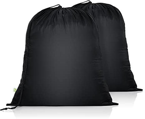OTraki Wäschesack Reise mit Kordelzug 50x60 cm Schmutzwäsche Wäschesammler Reise Faltbare Wäschebeutel Groß Laundry Bag Wäscheraum Schwarz für Camping Reisen