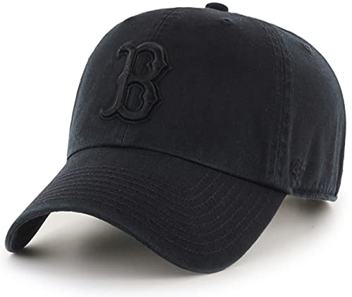 '47 MLB Black/Black Clean Up Adjustable Hat Cap, Adult One Size, Boston Red Sox schwarz/schwarz, Einheitsgr��e