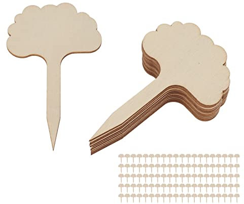 Tissting 100 Stück Pflanzen Etiketten, Baumform Spitze Design Pflanzen Marker Einfaches Schreiben Garten Lustige Pfähle Schilder für Samen Topf Kräuter Blumen Gemüse