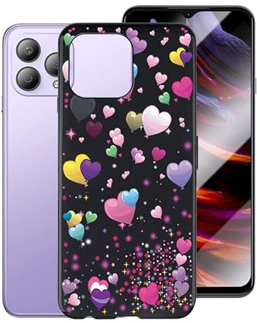 WXPPJ Hülle für Cubot P80 (6.58), Schwarz Silikon TPU Case, Ultra Dünn Weich Schutzhülle Tasche Stoßfest Anti-Kratzer Handyhülle Slim Bumper Cover für Cubot P80 - Rosa Ballon