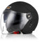ORIGINE Motorradhelm Jethelm Roller Helm Scooter Helm Chopper Helm Moped Mofa Helm mit Doppelvisier ECE Zertifizierung (SOLID MATT Black,XL)