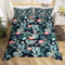 Homewish Rosa Flamingo Bettwäsche 135x200 Flamingo Tröster für Mädchen Frauen Grüne Palmenblätter Druck Bettwäsche Tröster Abdeckung, Nette Tier Flamingo Dekor Bettwäsche Sommer Thema Bettbezug