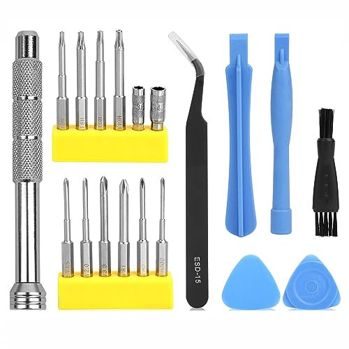 BRAVECOW Precision Screwdriver Set 19 in 1 Professional Electronic Repair Tool Kit DIY Pry for PS5/4 Xbox One Controller PSP Game Console